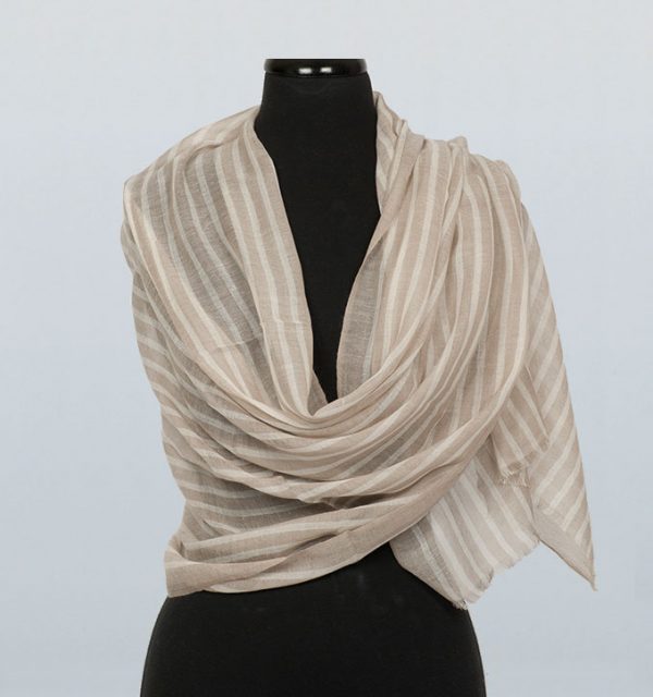 Pure Pashmina Natural Stripe