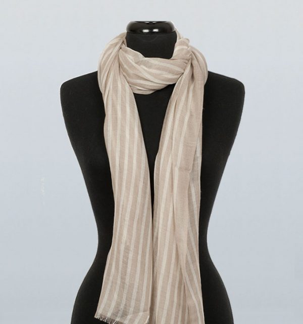 Pure Pashmina Natural Stripe - Image 2